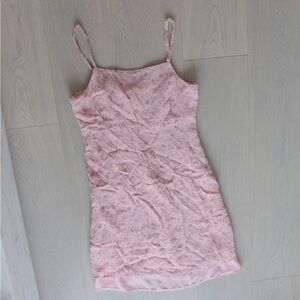 Elegant Pink Floral Sleeveless dress